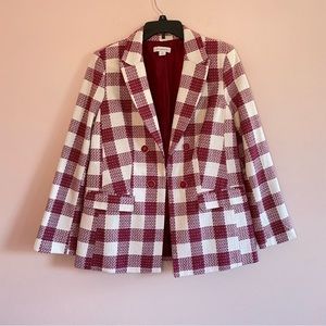 NEW Liz Claiborne Plaid Wool Blend Blazer